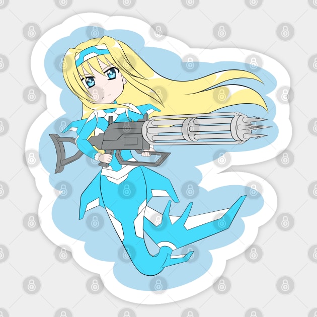 Speargun Mermaid (Blonde) Sticker by TeriyakiPigeon